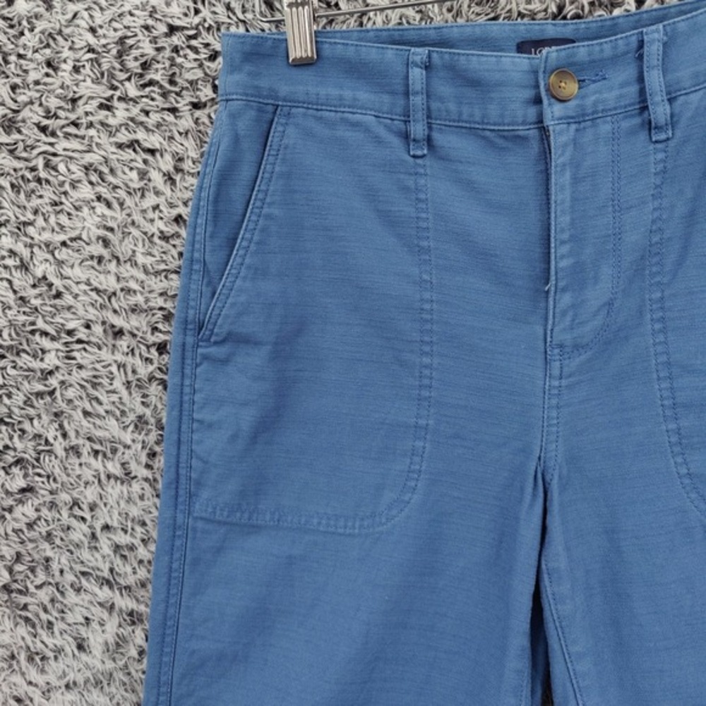 J.Crew Cotton Camp Pants Womens Coastal Slim Chino SZ 4 Blue Resort Travel Beach - Picture 8 of 16